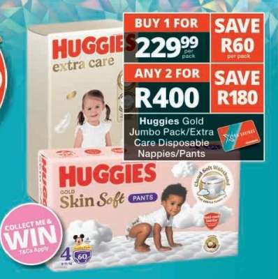 Huggies Gold Jumbo Pack/Extra Care Disposable Nappies/Pants