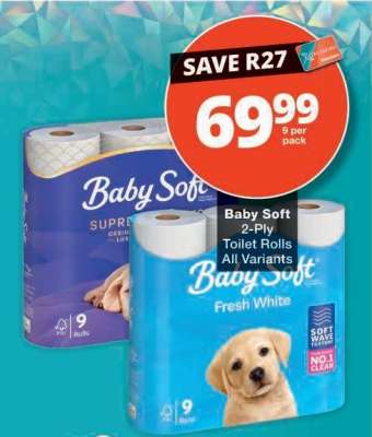 Baby Soft 2-Ply Toilet Rolls