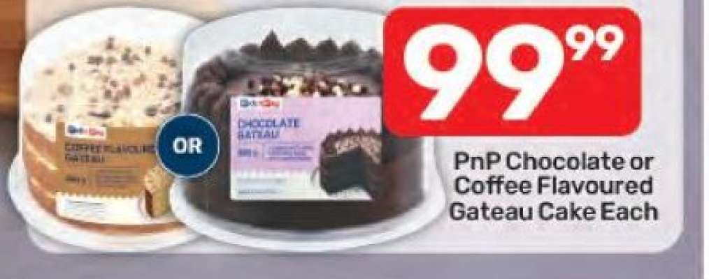 PnP Chocolate or Coffee Flavoured Gateau Cake Each