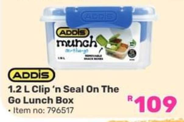 ADDIS 1.2 L Clip ‘n Seal On The Go Lunch Box