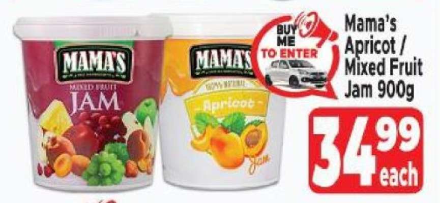 Mama’s Apricot / Mixed Fruit Jam 900g