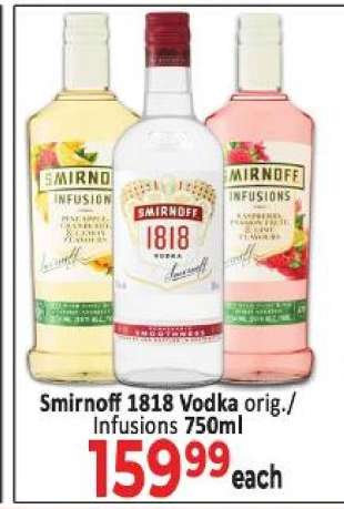 Smirnoff 1818 Vodka orig. Infusions 750ml