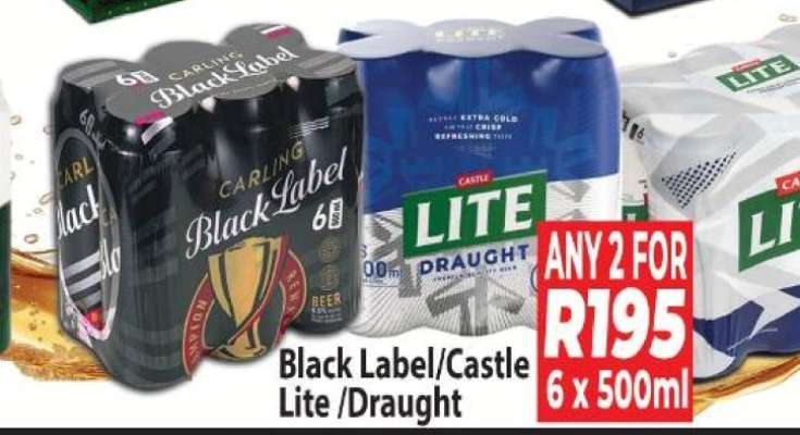 Black Label/Castle Lite/Draught