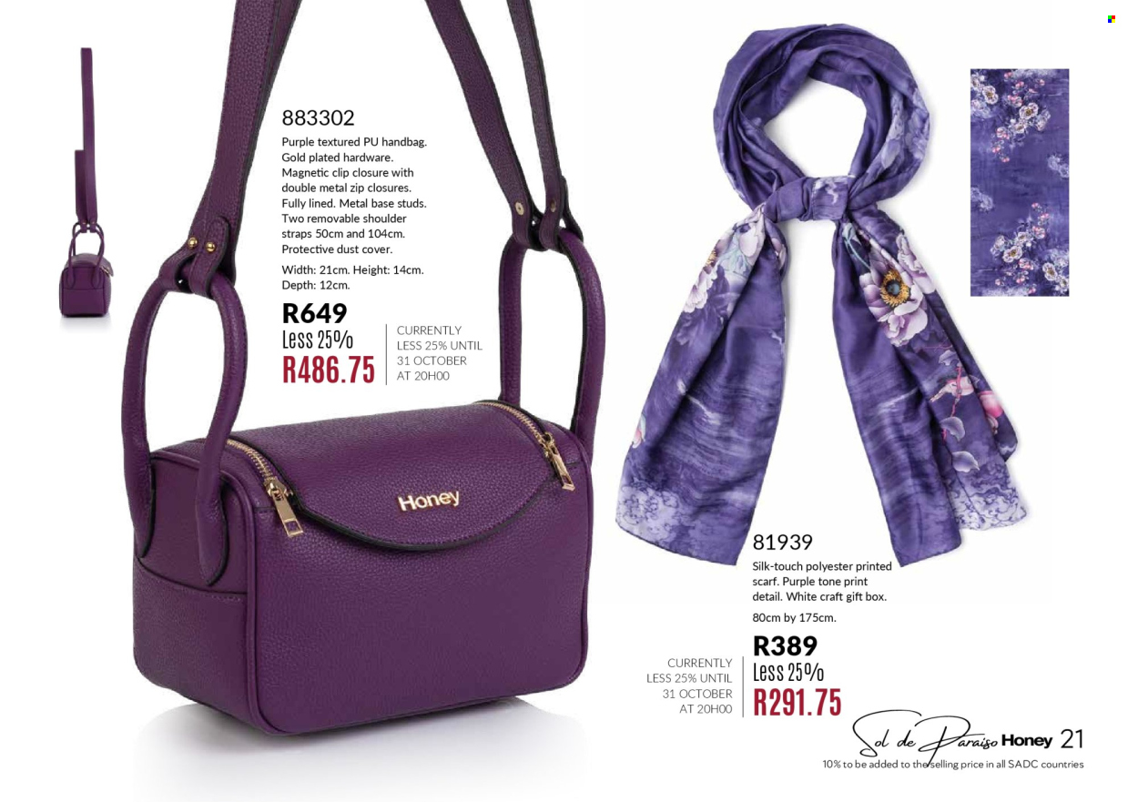 Honey specials. Page 21