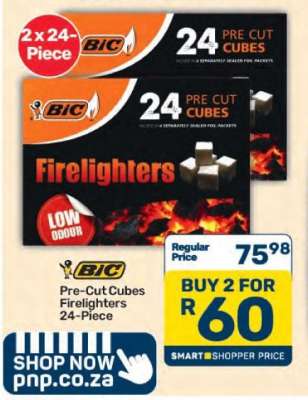 BIC Pre-Cut Cubes Firelighters 24-Piece
