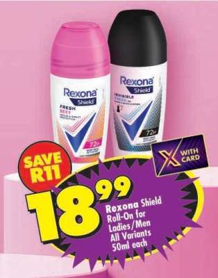 Rexona Shield Roll-On for Ladies/Men