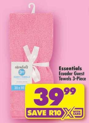 Essentials Ecuador Guest Towels 3-Piece