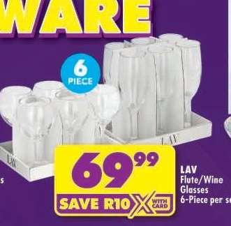 LAV Flute/Wine Glasses 6-Piece per set