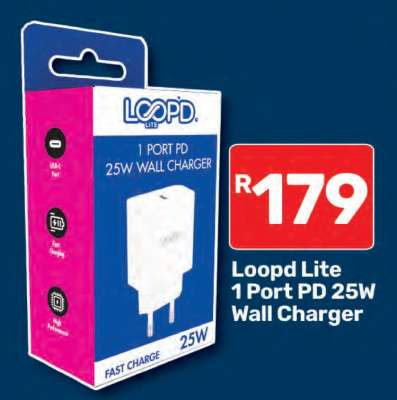 Loopd Lite 1 Port PD 25W Wall Charger