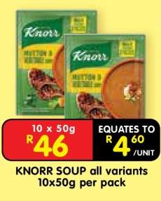 KNORR SOUP all variants 10x50g per pack