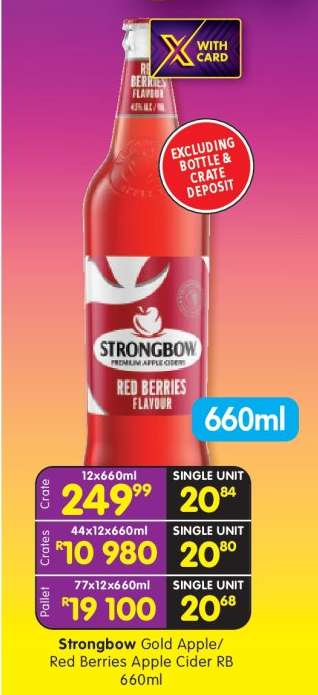 Strongbow Gold Apple/Red Berries Apple Cider RB 660ml