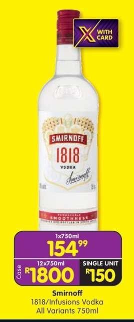 SMIRNOFF 1818/INFUSIONS VODKA