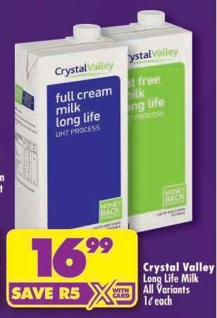 CRYSTAL VALLEY LONG LIFE MILK