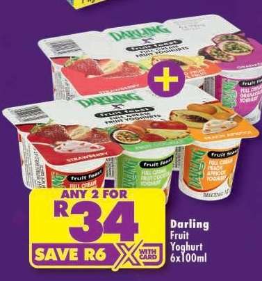 Darling Fruit Yoghurt 6x100ml