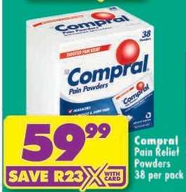 Compral Pain Relief Powders 38 per pack