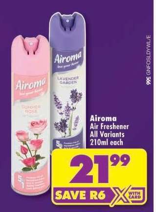 Airoma Air Freshener All Variants 210ml each