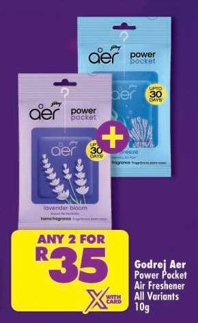 Godrej Aer Power Pocket Air Freshener All Variants 10g