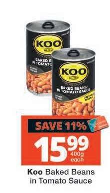 Koo Baked Beans in Tomato Sauce