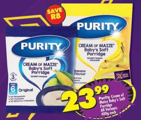 Purity Cream of Maize Baby's Soft Porridge