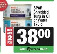 SPAR Shredded Tuna in Oil or Water 170 g