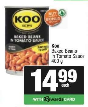 Koo Baked Beans in Tomato Sauce