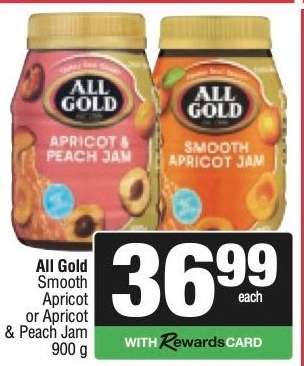 All Gold Smooth Apricot or Apricot & Peach Jam