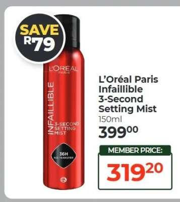 L'Oréal Paris Infaillible 3-Second Setting Mist