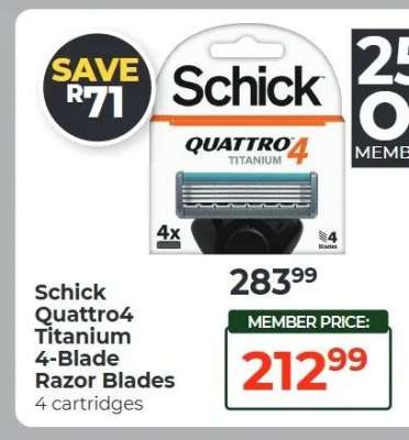 Schick Quattro4 Titanium 4-Blade Razor Blades