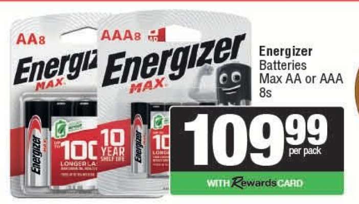 Energizer Batteries Max AA or AAA 8s
