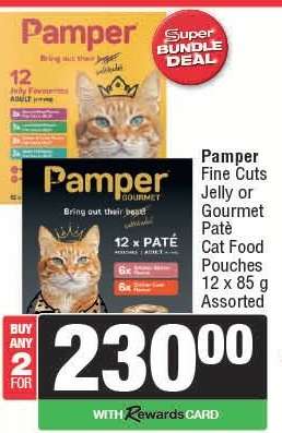 Pamper Fine Cuts Jelly or Gourmet Paté Cat Food Pouches