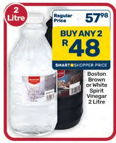 Boston Brown or White Spirit Vinegar 2 Litre