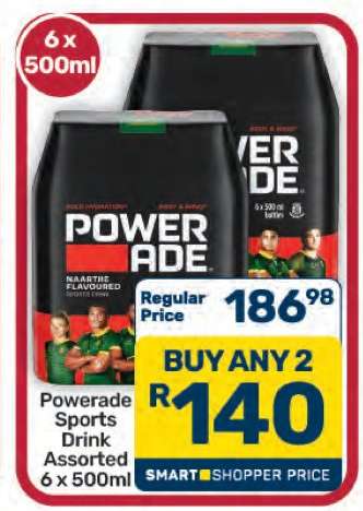 Powerade Sports Drink Assorted 6 x 500ml