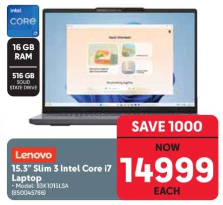 Lenovo 15.3” Slim 3 Intel Core i7 Laptop