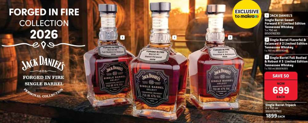 Jack Daniel's Single Barrel Sweet Toasted No. 1 Limited Edition Tennessee Whiskey