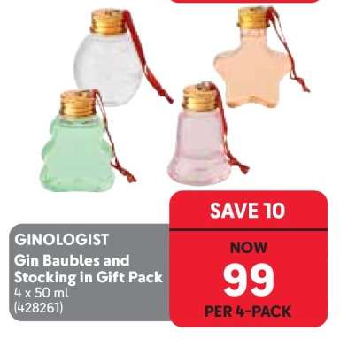 GINOLOGIST Gin Baubles and Stocking in Gift Pack
