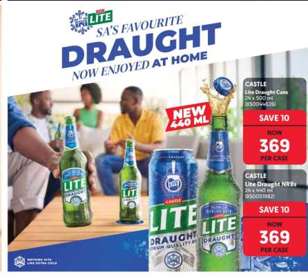 CASTLE Lite Draught Cans