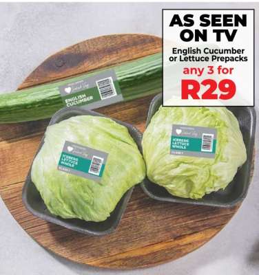 English Cucumber or Lettuce Prepacks