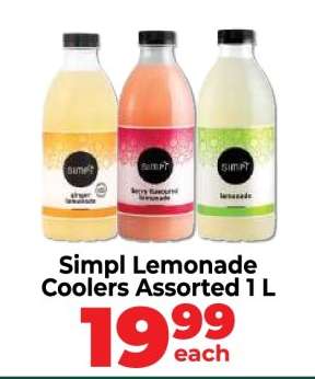 Simpl Lemonade Coolers Assorted 1 L
