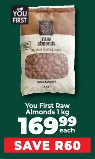 You First Raw Almonds 1 kg