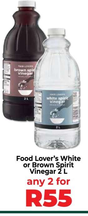 Food Lover’s White or Brown Spirit Vinegar 2 L