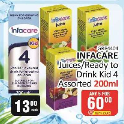 INFACARE Juices/Ready to Drink Kid 4 Assorted 200ml