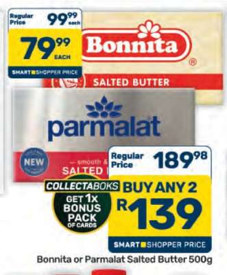 Bonnita or Parmalat Salted Butter 500g