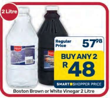 Boston Brown or White Vinegar 2 Litre