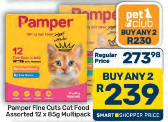 Pamper Fine Cuts Cat Food Assorted 12 x 85g Multipack