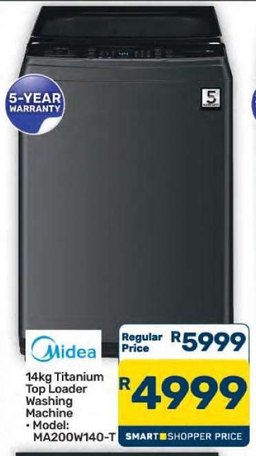 Midea 14kg Titanium Top Loader Washing Machine