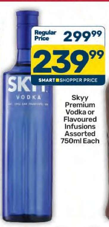 Skyy Premium Vodka or Flavoured Infusions Assorted 750ml Each