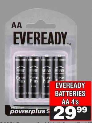 EVEREADY BATTERIES AA 4's