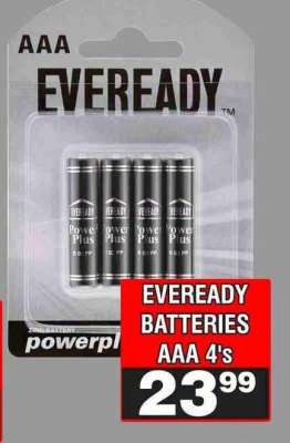 EVEREADY BATTERIES AAA 4's