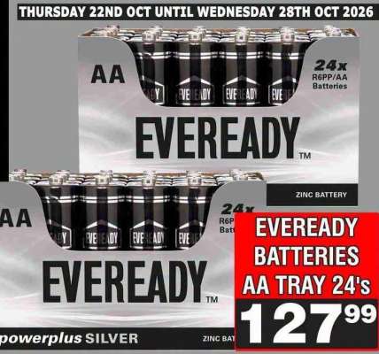 EVEREADY BATTERIES AA TRAY 24's