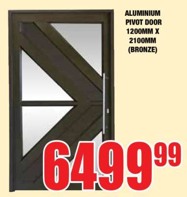 ALUMINIUM PIVOT DOOR 1200MM X 2100MM (BRONZE)